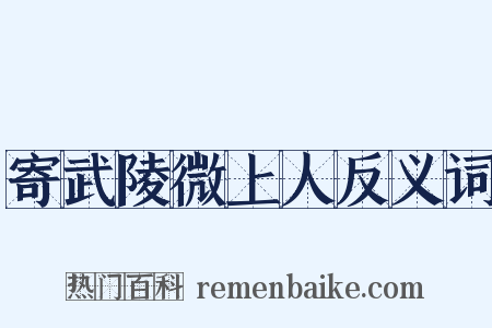寄武陵微上人反义词是什么意思的图片